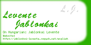 levente jablonkai business card